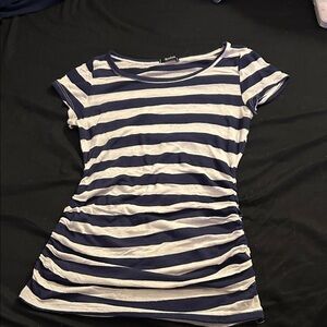 Stylish Navy and White Striped Short Sleeve Tee